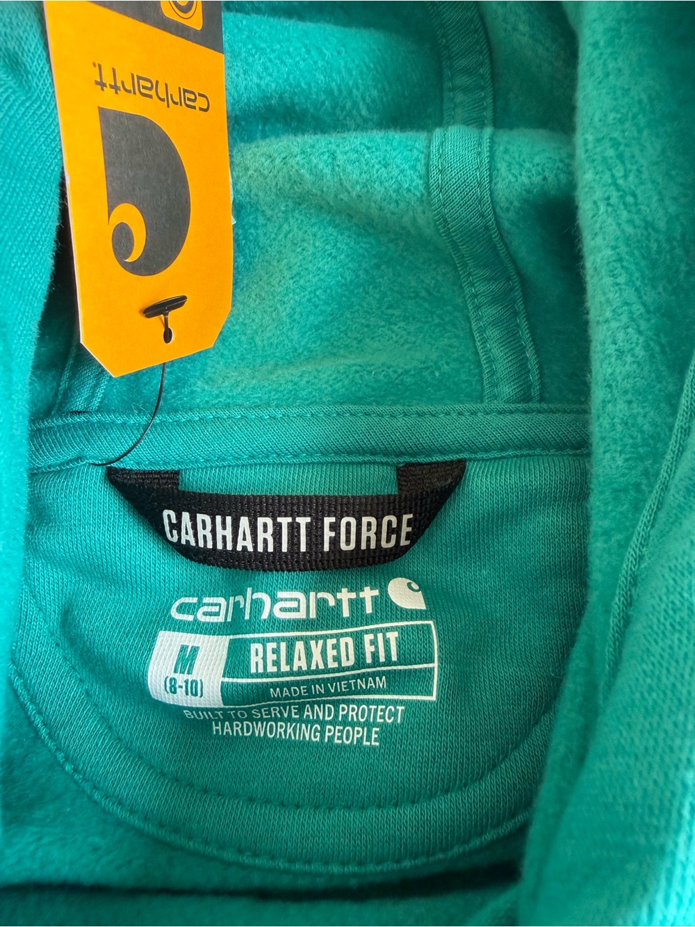 NWT Carhartt Women's Teal Force Relaxed Fit Lightweight Graphic Hoodie Size M - Picture 3 of 5